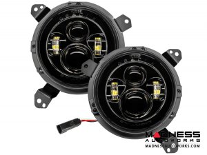 Jeep Wrangler JL High Powered LED Lights - White - Pair - 7"